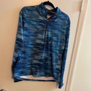 Blue half zip dry fit Athletic shirt
